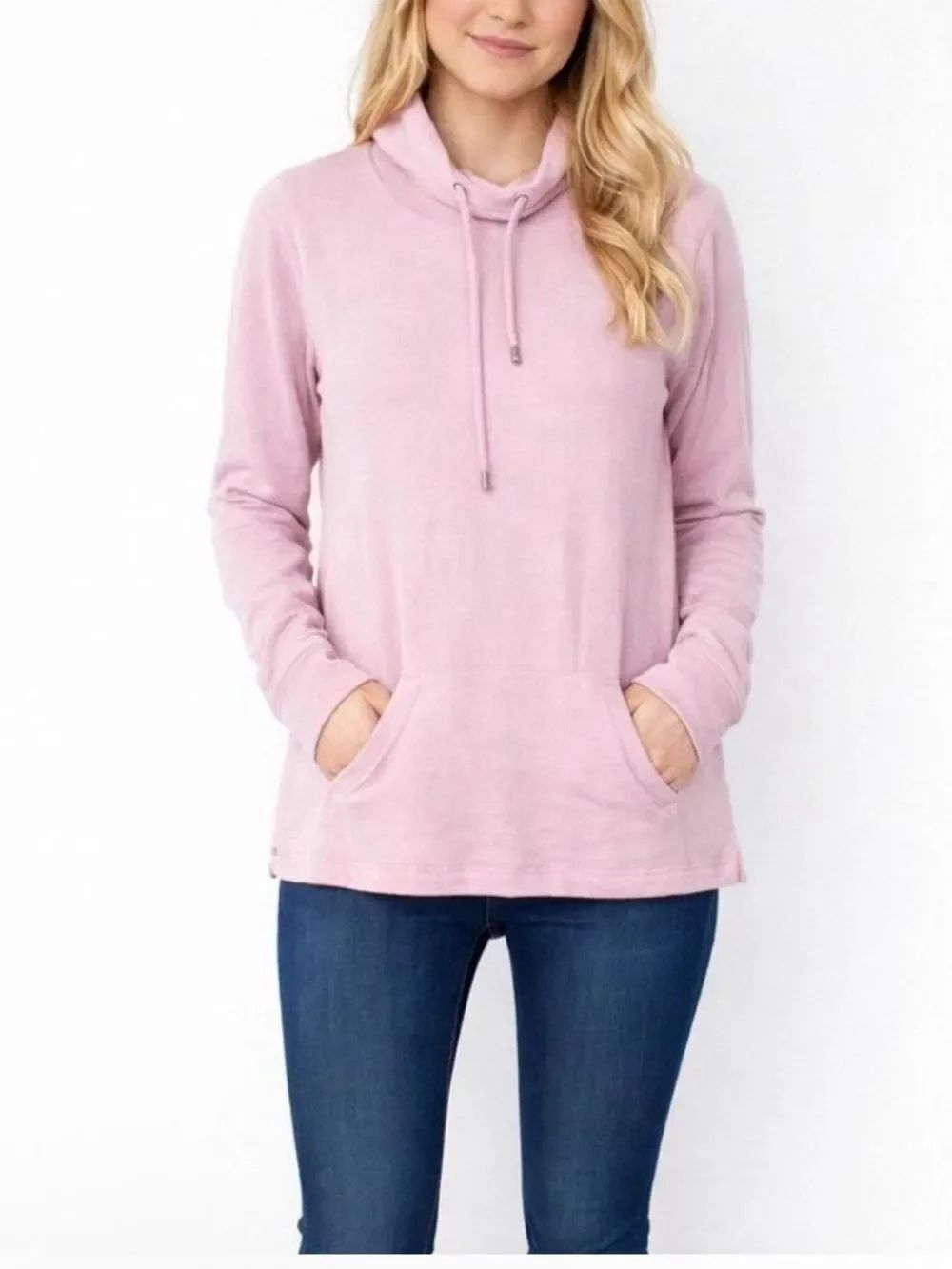 Isaac Mizrahi Live! Soho French Terry Funnel Neck Pullover